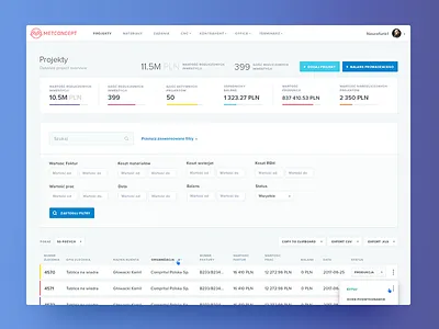 Project Listing UI advanced kalman list magyari project search stats tasks ui