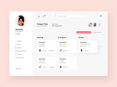 Project Management Dashboard dashboard project management tasks uxui workflow