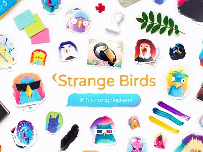Strange Birds after animation app design effects game illustration imessage ios motion sticker ui