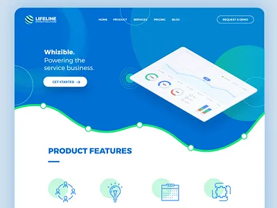 Dashboard Tool - Landing Page button circle clean ui dashboard icons isometric landing page management project management ui ux web website