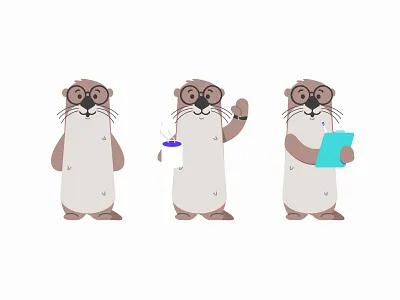 Harry the Otter animal character design illustration otter pet