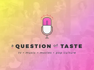 A Question Of Taste Podcast Logo branding gradient identity logo logo design microphone podcast tongue