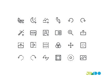 Image editing icons clean editing effects flat icons image playful simple ui