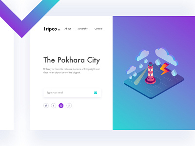 Tripco. Header Exploration exploration gradients landing page minimal mockup presentation split ui webdesign website