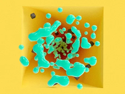 Vortex 3d abstract blue c4d cinema4d render yellow