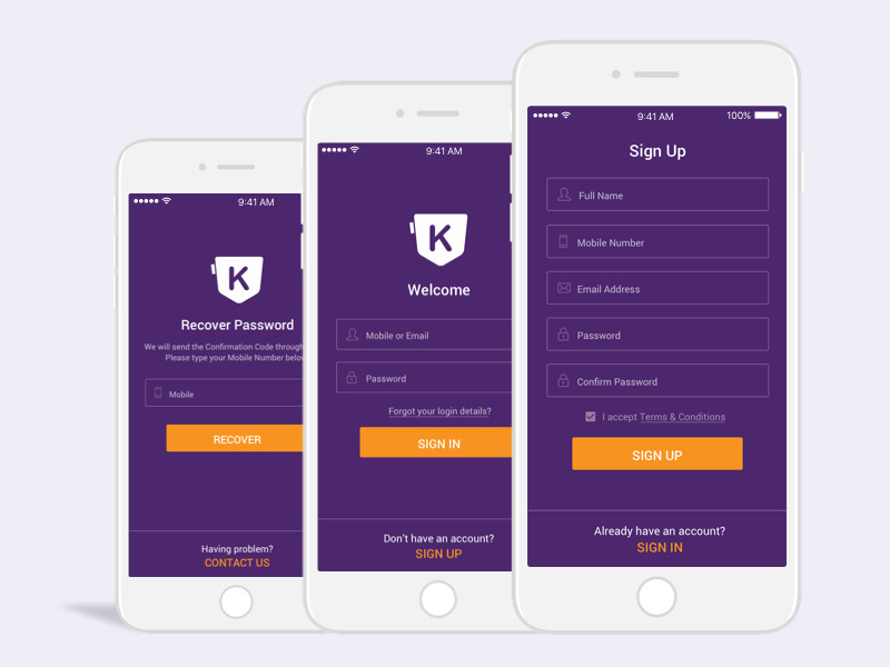 Example of Sign Up Concept