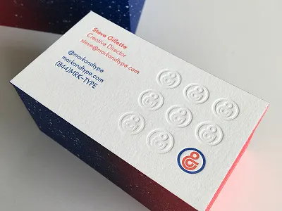 New Business Cards blind business card gradient letterpress pantone print reflex blue swell warm red