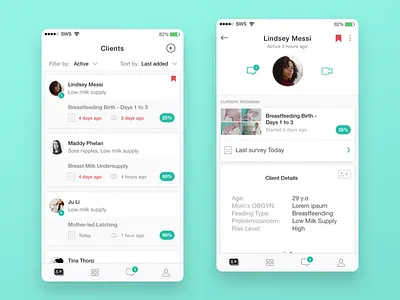 Breastfeeding Support App app baby health mobile mother patient telehealth ui ux