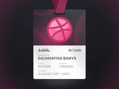 Newcomer's Dribbble ID card debut dribbble first shot hello id invitation