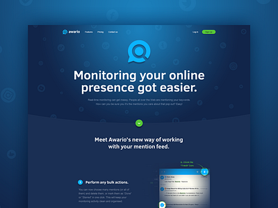 Awario Landing Page design landing one page page seo site smm web design website