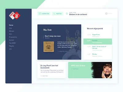 Radio dashboard albums clean concept dashboard music player radio webdesign