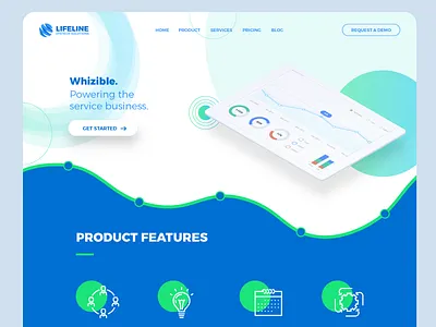 Landing Page - Project Management Dasboard circle clean ui crm tool dashboard landing page project management ui ux user experience user interface web website