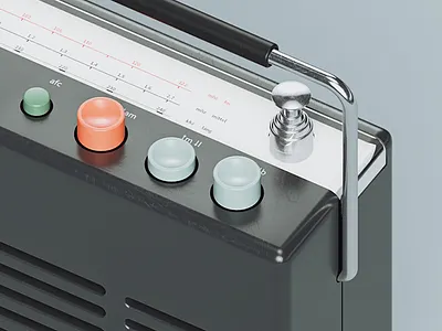 Braun T580 braun c4d icon illlustration radio