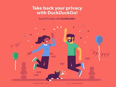 Celebrate Private Search balloon cat celebrate clap five high jump party people privacy search security