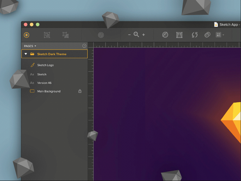 Sketch dark ui dark improved interface khuzema redesign sketch theme ui