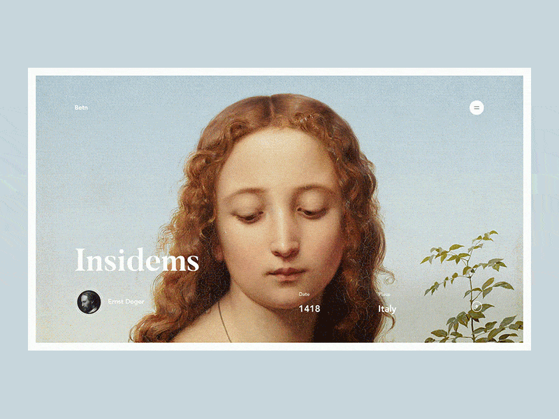 Insidems animation app art clean dailyui gallery interface landing page minimal ui ux web