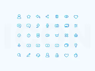 Linear Icon app blue color design flat icon ios linear outline sketch ui