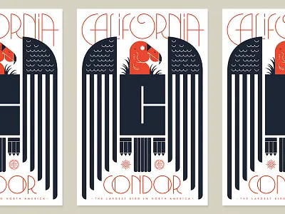 TYPEHIKE Alphabeast animal badge bird c california condor endangered illustration letter lockup poster typography