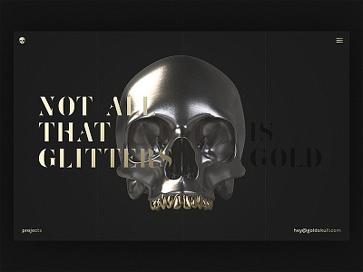 💀 Goldskull Designer Landing Page / Day 06 clean designer folio home screen landing page minimal portfolio ui user interface ux web design website