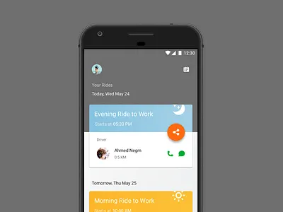 Raye7 Carpooling App android app carpooling clean material raye7 simple ui