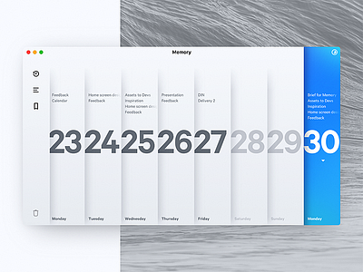 Memory App app calendar date day mac os productivity time travel