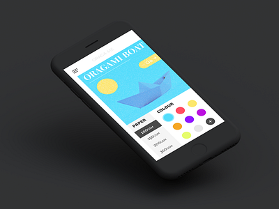 Daily UI Challenge #033 - Customise Product blue boat customise daily ui origami paper product