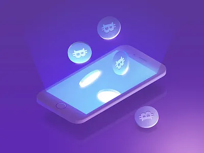 Bitcoin App app bitcoin cryptocurrency ethereum illustration illustrator iphone neon phone vector