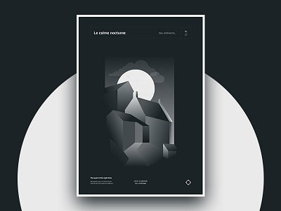The quiet of the night time black dark france insomnia night poster white
