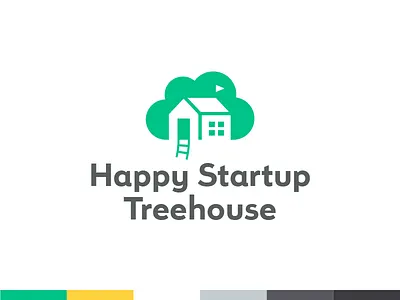 Happy Startup Treehouse β Logo cloud flag house ladder logo mark symbol tree treehouse