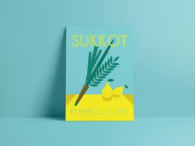 Jewish High Holidays Posters | Sukkot flat geometric holidays illustration jewish poster texture vector vectorial