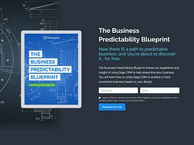 Landing page - The Business Predictability Blueprint ebook form funnel landing page marketing web design