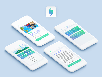 UI Screens - Snipread Blog Curation and Summary App android app blog flow ios mobile summary ui ui kit ui screen ux wireframe