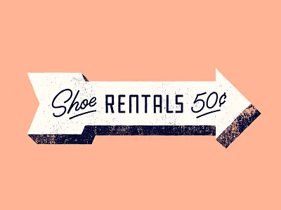 Shoe Rentals bowling brushes distressing grunge letterpress photoshop screen print sign textures vintage