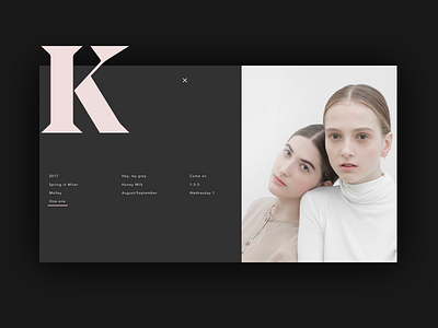 Kate 1/2 menu grid interface menu photography popup portfolio ui ux web website