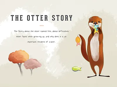 The Otter Story animal art brochure character design digital painting graphic design illustration mammal otter watercolor