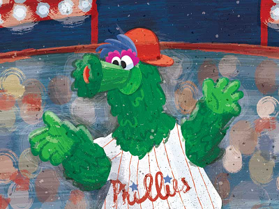 Phanatic baseball illustration illustrator painting philadelphia philadelphia phillies phillie phanatic phillies sports vector