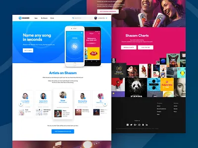 Shazam.com Homepage debut redesign shazam website