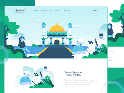 Qurban - Idul Adha eid food goat greeting home landing page mosque muslim qurban ui