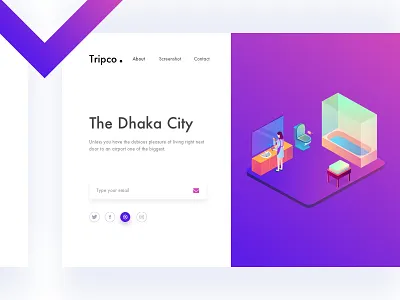 Tripco. Header Exploration exploration gradients landing page minimal mockup presentation split ui webdesign website