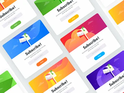 Subscribe Email Template for Website cards course download flat futuristic gradient icons illustration landing page sketch subscribe website