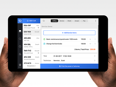 Reception Management System v2.0 android anto car new pad repair services system ui
