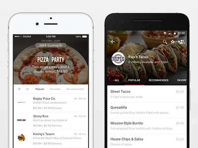 OrderUp Consumer App android delivery discovery food ios item menu native order food orderup tracker