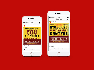 Social Media Posts for Fast Food Event ad design burrito fast food instagram event design social media design
