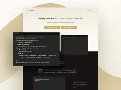 Dharma - Home page bitcoin blockchain crypto design dharma ethereum home landing page protocol