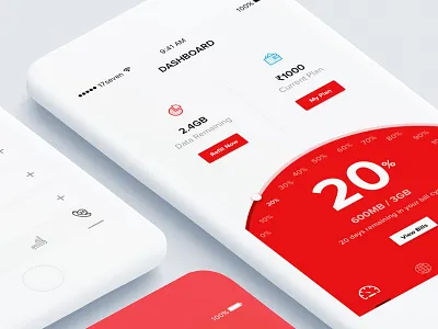 Tikona app concept 17seven clean internet ios app android app minimal tikona ui design ux design