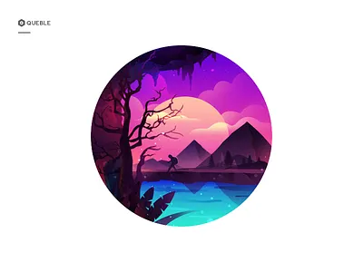 Scenery Illustrations animation colour app weather branding landscape design flowers graphic ux icon mountain illustration scenery mobile forest queble cloud solutions adventure ui lake web moonlight