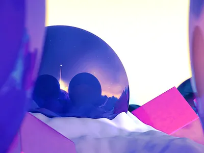 Space Oddity 3d c4d launch rocket space sphere