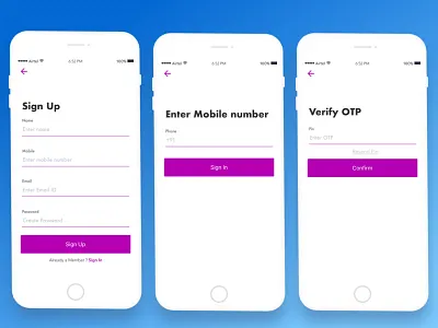 Minimal Sign in & Signup Flow login minimal otp sign in signup ui ux