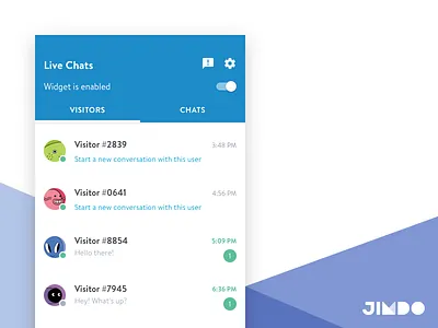 Live Chat App android app chat jimdo live material online visitors website