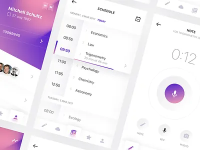 Student Assistant app assistant education mic note profile record schedule score student